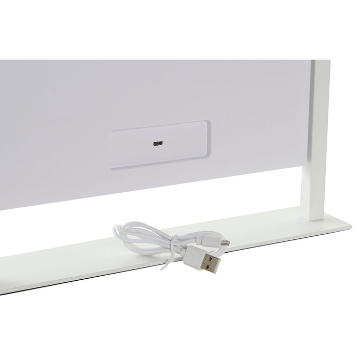 Oglindă LED Tactilă de Birou DKD Home Decor Metal Alb (35 x 2 x 45 cm)