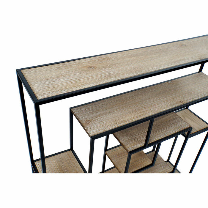 Raft DKD Home Decor 82 x 17 x 83 cm Natural Negru Metal Lemn MDF
