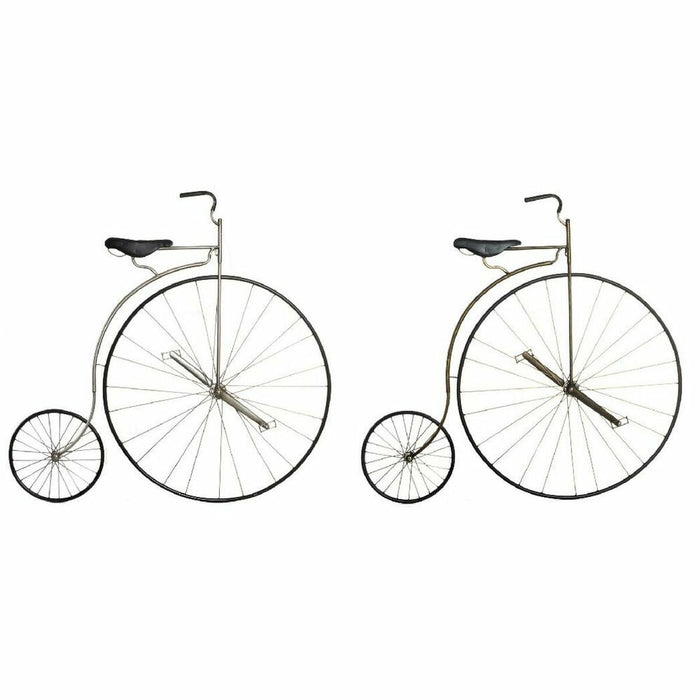 Decorațiune de Perete DKD Home Decor 100 x 95 x 4,5 cm Negru Bicicletă Vintage (2 Unități)