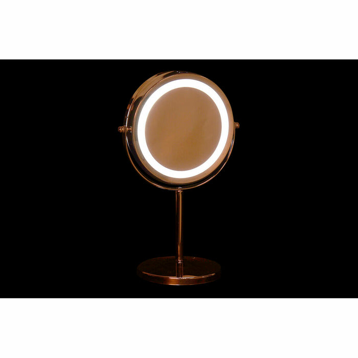Oglindă cu Efect de Mărire cu LED DKD Home Decor 21,5 x 13,5 x 32,5 cm Argintiu Metal