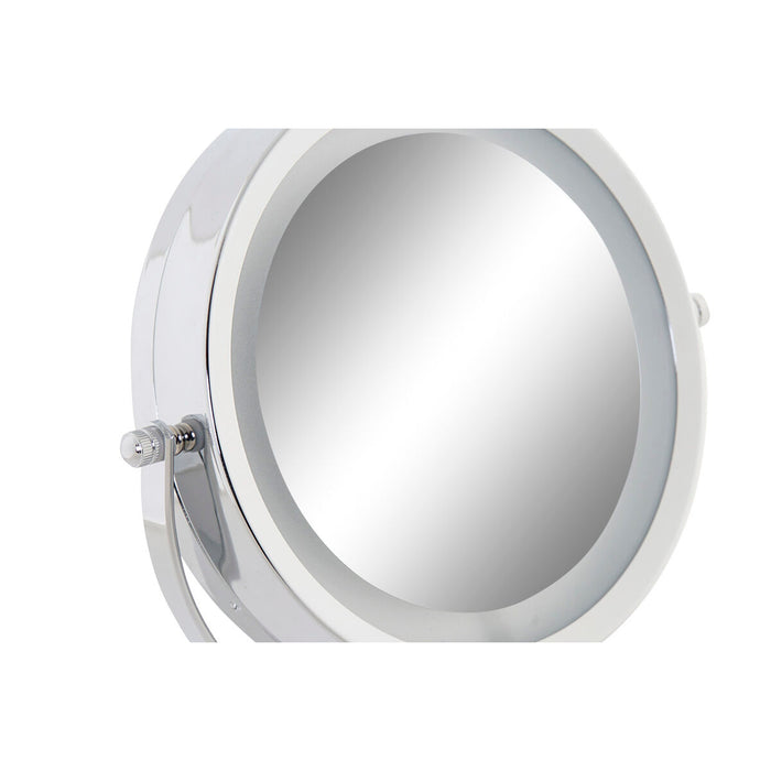Oglindă cu Efect de Mărire cu LED DKD Home Decor 21,5 x 13,5 x 32,5 cm Argintiu Metal