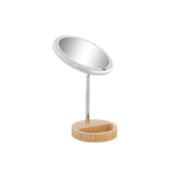 Oglindă cu Efect de Mărire cu LED DKD Home Decor Argintiu 20 x 14 x 34 cm