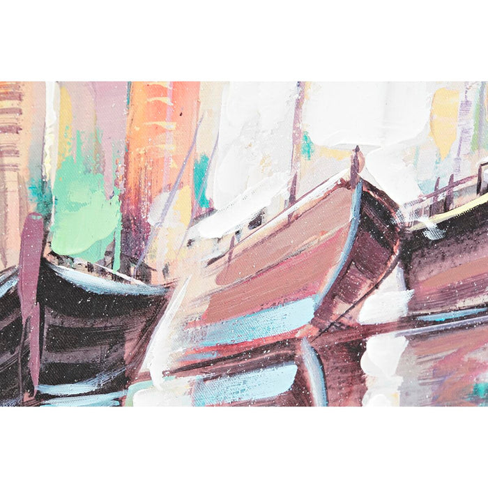 Tablou DKD Home Decor Oraș 80 x 3 x 80 cm Loft (2 Unități)