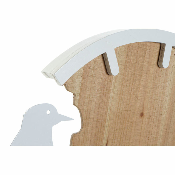 Ceas de Perete DKD Home Decor Alb Maro Negru Alb/Negru Fier Plastic Lemn MDF Pasăre 50 x 4 x 50 cm (2 Unități)