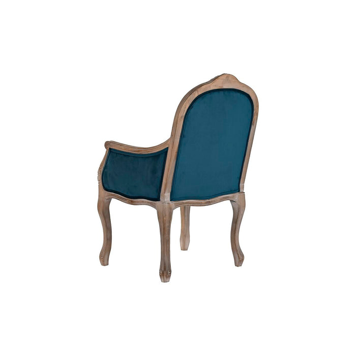 Scaun DKD Home Decor Turquoise Lin Lemn de cauciuc (63.5 x 50 x 102 cm)