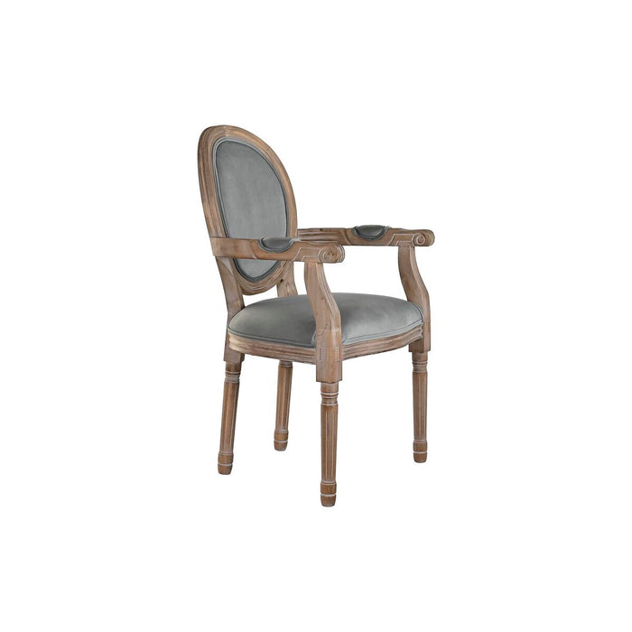 Fotoliu DKD Home Decor Gri Poliester Lemn Lemn de cauciuc Plastic 55 x 46 x 95 cm 55 x 57 x 95 cm