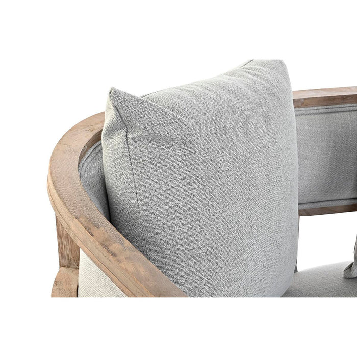 Canapea DKD Home Decor Lin Lemn de cauciuc Gri deschis (122 x 69 x 72 cm)