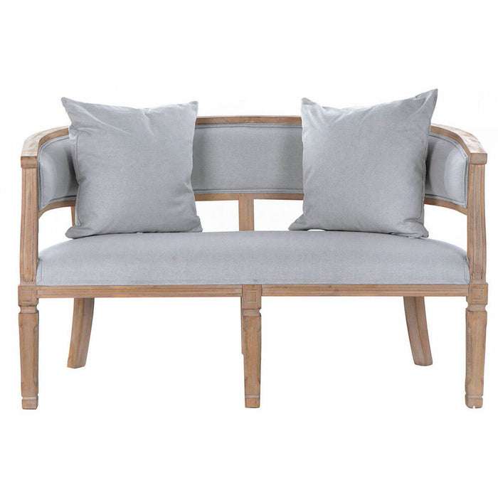 Canapea DKD Home Decor Lin Lemn de cauciuc Gri deschis (122 x 69 x 72 cm)