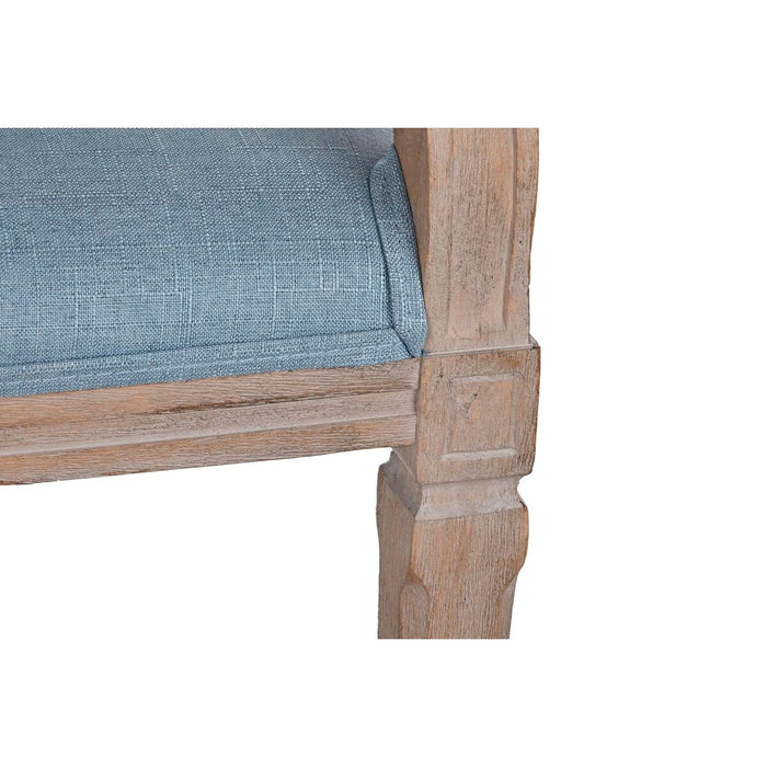 Canapea DKD Home Decor Albastru Lin Lemn de cauciuc (122 x 69 x 72 cm)