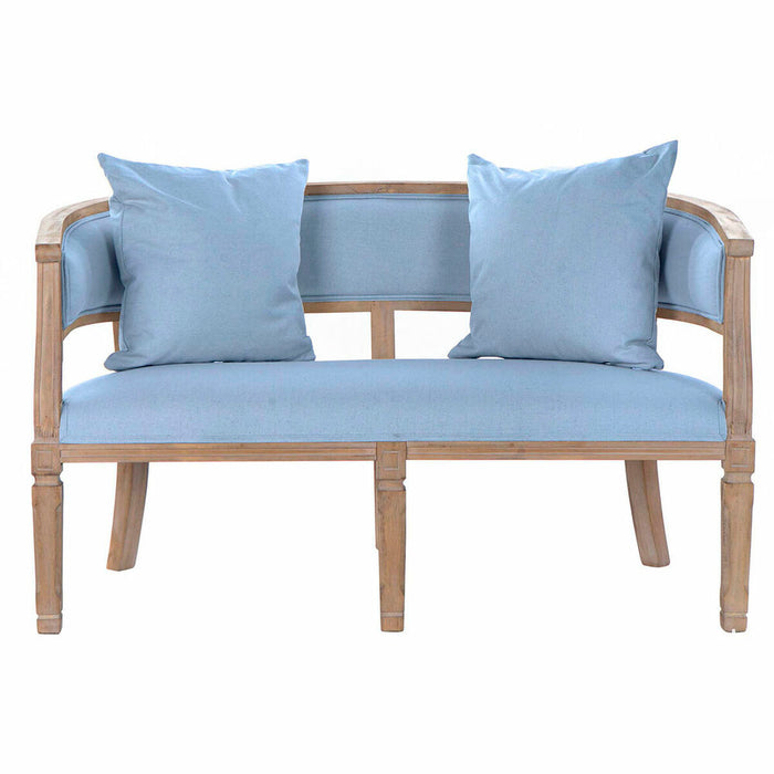 Canapea DKD Home Decor Albastru Lin Lemn de cauciuc (122 x 69 x 72 cm)