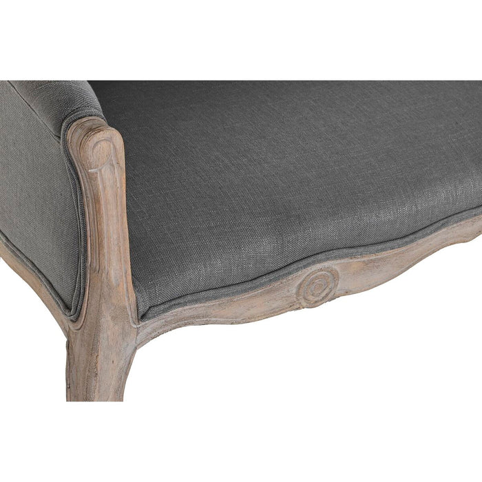 Canapea DKD Home Decor Poliester Lemn de cauciuc Gri închis (107 x 61 x 71 cm)