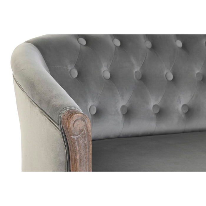 Canapea DKD Home Decor 107 x 60 x 69 cm Gri Кадифе Lemn de cauciuc