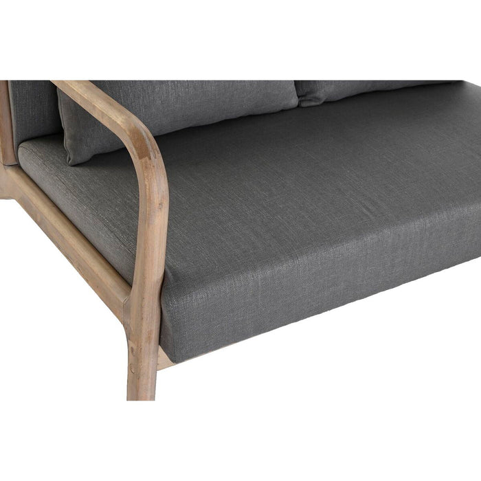 Canapea cu 2 Locuri DKD Home Decor Gri închis Lemn de cauciuc 122 x 85 x 74 cm