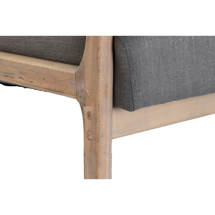 Canapea cu 2 Locuri DKD Home Decor Gri închis Lemn de cauciuc 122 x 85 x 74 cm