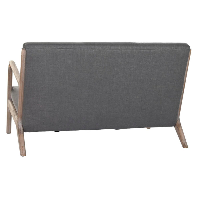 Canapea cu 2 Locuri DKD Home Decor Gri închis Lemn de cauciuc 122 x 85 x 74 cm