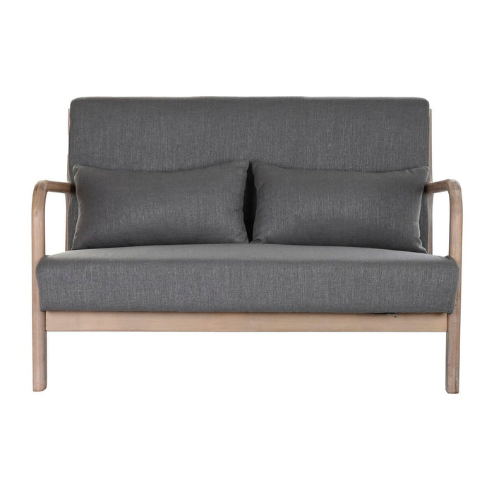 Canapea cu 2 Locuri DKD Home Decor Gri închis Lemn de cauciuc 122 x 85 x 74 cm