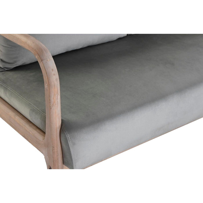 Canapea cu 2 Locuri DKD Home Decor Gri Lemn de cauciuc Кадифе 122 x 85 x 74 cm