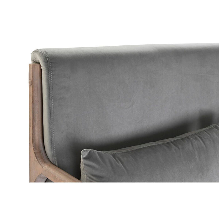 Canapea cu 2 Locuri DKD Home Decor Gri Lemn de cauciuc Кадифе 122 x 85 x 74 cm