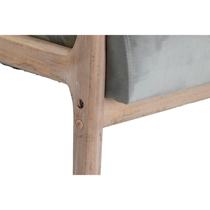 Canapea cu 2 Locuri DKD Home Decor Gri Lemn de cauciuc Кадифе 122 x 85 x 74 cm