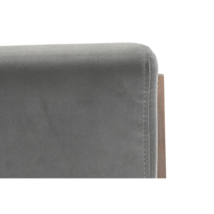 Canapea cu 2 Locuri DKD Home Decor Gri Lemn de cauciuc Кадифе 122 x 85 x 74 cm