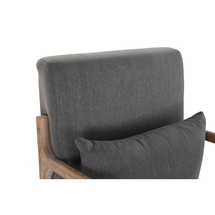 Scaun Balansoar DKD Home Decor Natural Gri închis Poliester Lemn de cauciuc Sixties 66 x 85 x 81 cm