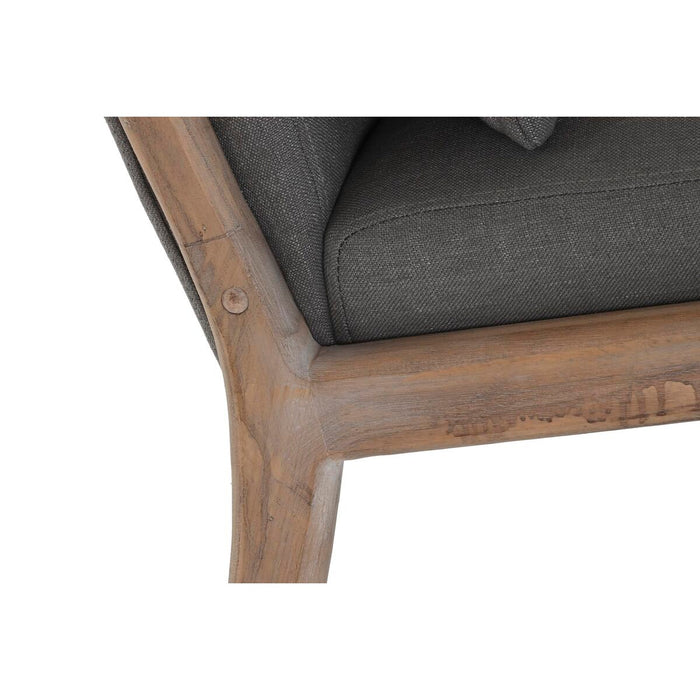 Scaun Balansoar DKD Home Decor Natural Gri închis Poliester Lemn de cauciuc Sixties 66 x 85 x 81 cm