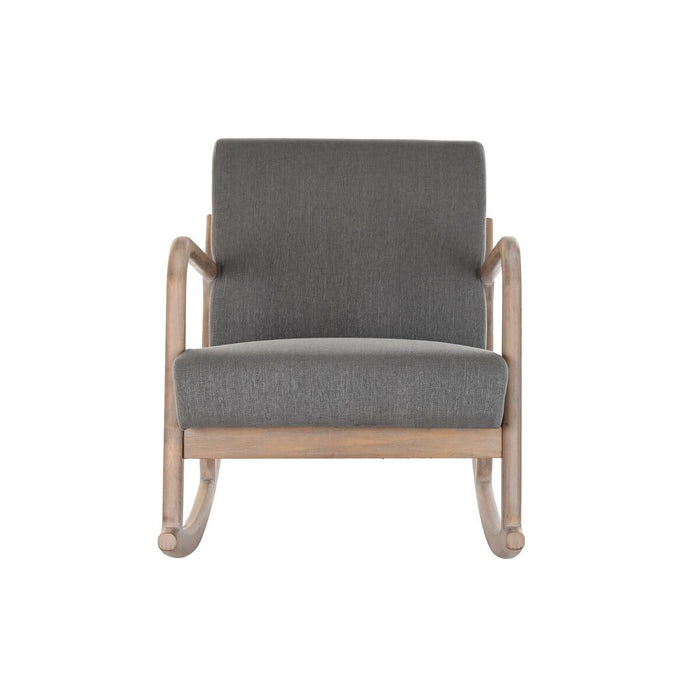 Scaun Balansoar DKD Home Decor Natural Gri închis Poliester Lemn de cauciuc Sixties 66 x 85 x 81 cm