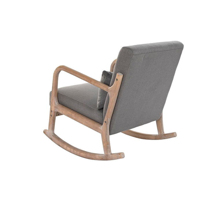 Scaun Balansoar DKD Home Decor Natural Gri închis Poliester Lemn de cauciuc Sixties 66 x 85 x 81 cm