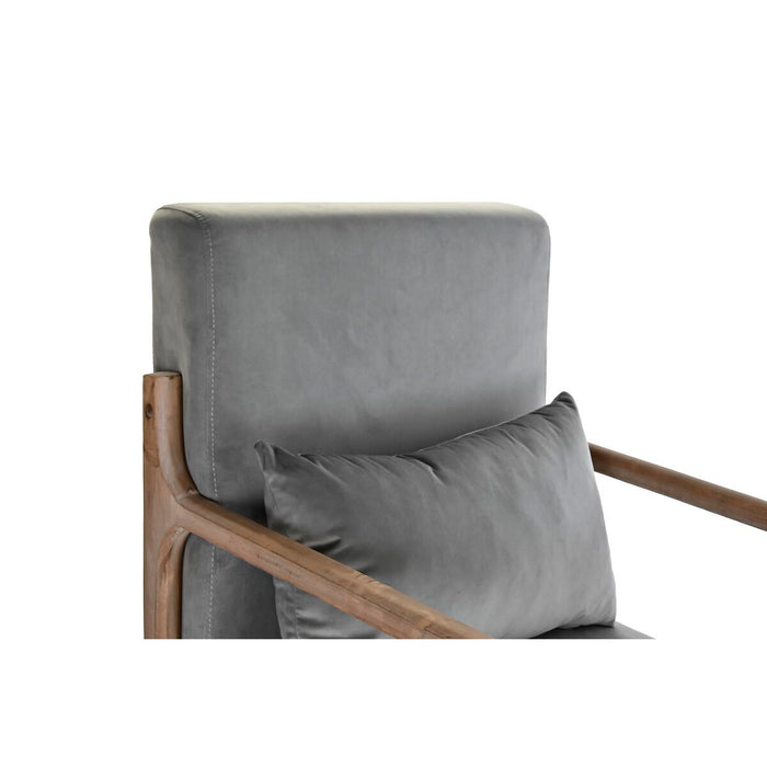 Fotoliu DKD Home Decor Natural Gri Lin Lemn de cauciuc (66 x 85 x 81 cm)