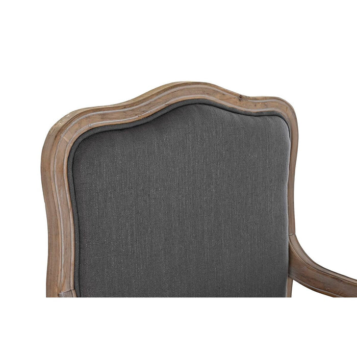 Fotoliu DKD Home Decor Gri Lemn Maro Poliester (70 x 66 x 95,5 cm)