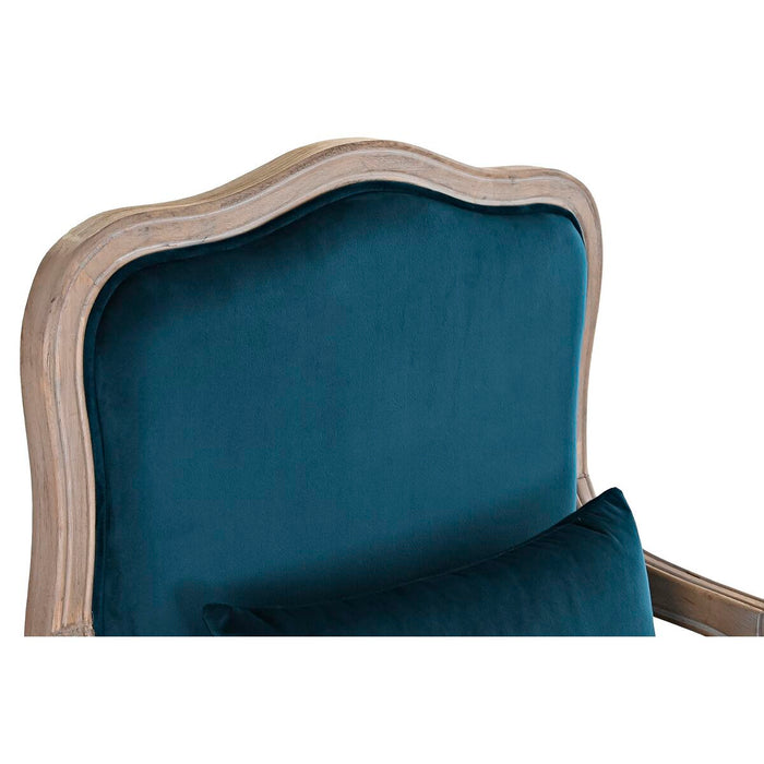 Fotoliu DKD Home Decor Lemn Maro Turquoise Poliester (70 x 66 x 95,5 cm)
