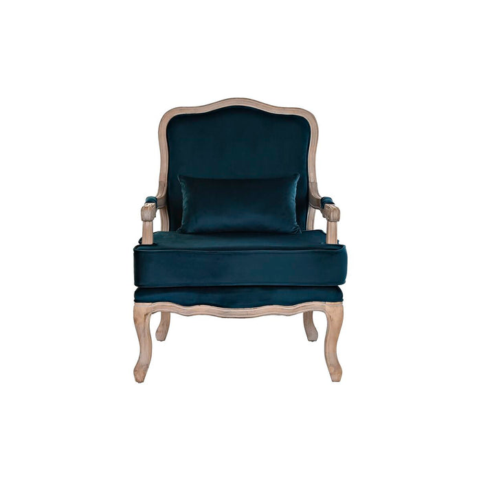 Fotoliu DKD Home Decor Lemn Maro Turquoise Poliester (70 x 66 x 95,5 cm)
