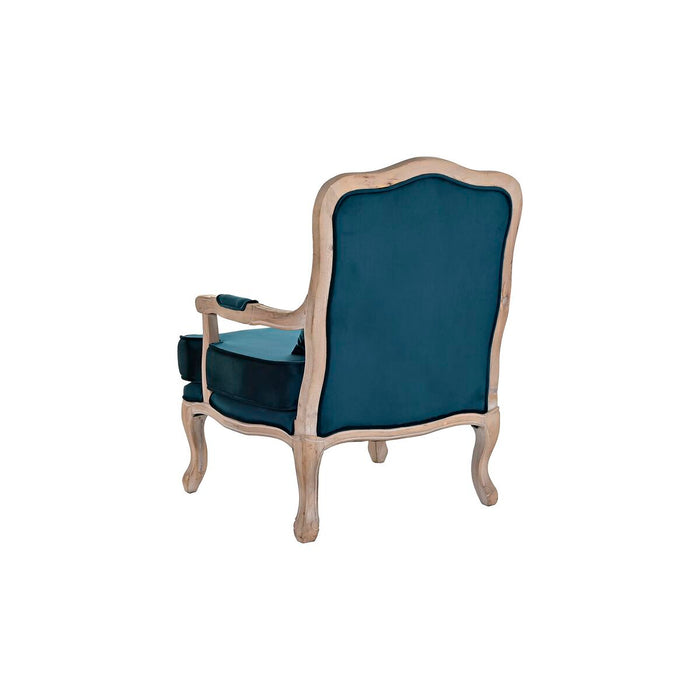 Fotoliu DKD Home Decor Lemn Maro Turquoise Poliester (70 x 66 x 95,5 cm)