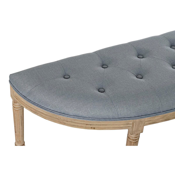 Banchetă DKD Home Decor   Natural Albastru Poliester Кадифе Lemn de cauciuc (125 x 43 x 48 cm)