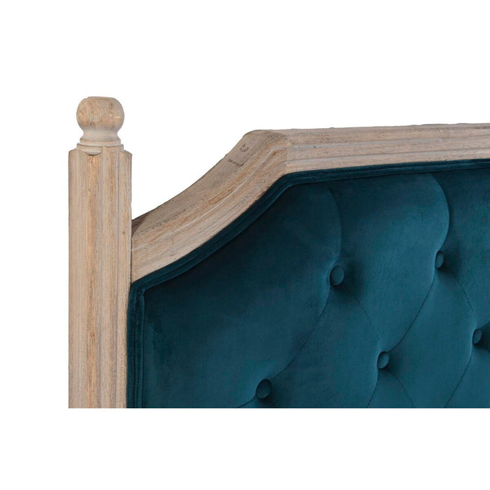 Tăblie de Pat DKD Home Decor Turquoise Natural Lemn de cauciuc 160 x 6 x 120 cm