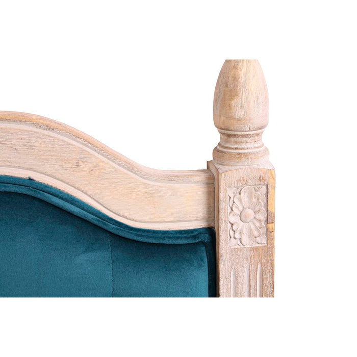 Tăblie de Pat DKD Home Decor Turquoise Lemn Lemn de cauciuc 160 x 6 x 120 cm
