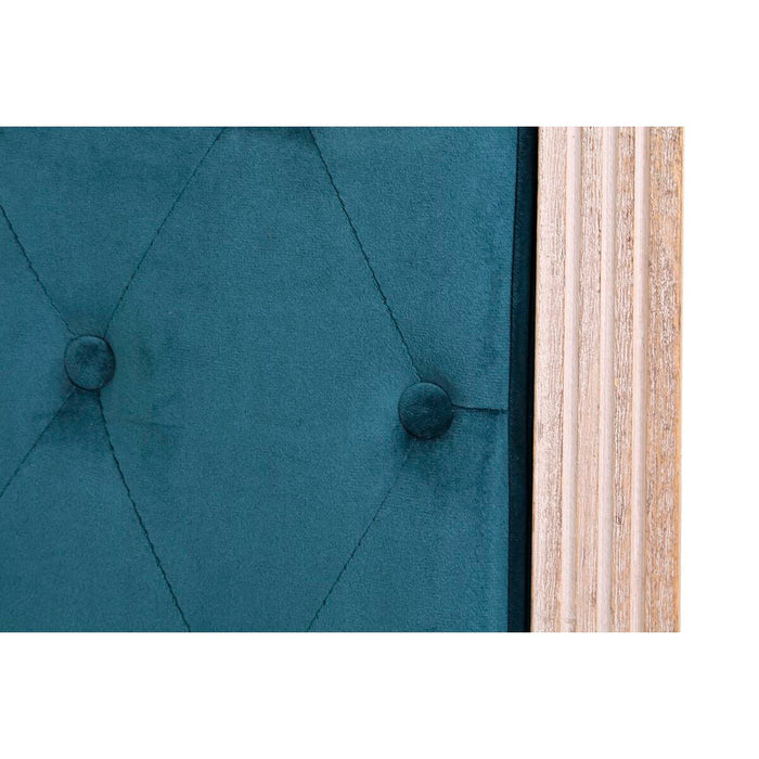 Tăblie de Pat DKD Home Decor Turquoise Lemn Lemn de cauciuc 160 x 6 x 120 cm