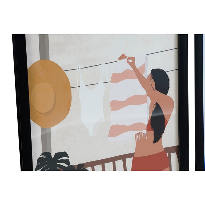 Set de 7 tablouri DKD Home Decor Femei (43 x 2 x 63 cm)