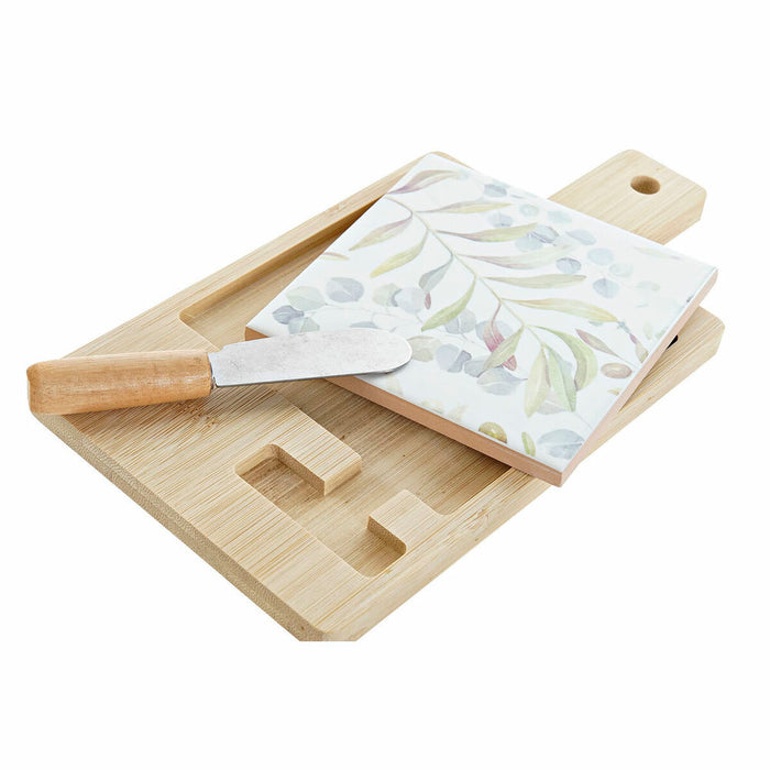 Set de Aperitiv DKD Home Decor Multicolor Natural Bambus Aluminiu Plastic Gresie Cottage 21,5 x 11,8 x 1,5 cm