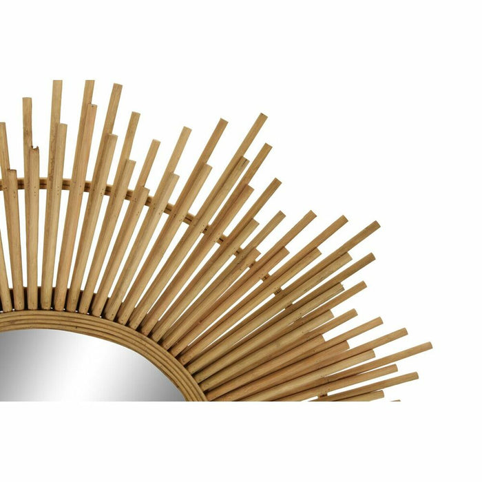 Oglindă de perete DKD Home Decor Geam Maro Bambus Tropical (80 x 3 x 80 cm)