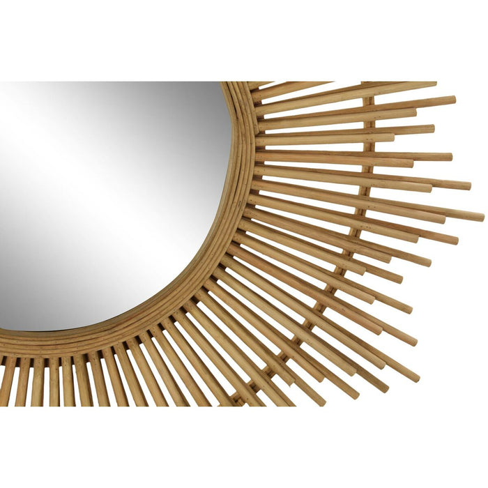 Oglindă de perete DKD Home Decor Geam Maro Bambus Tropical (80 x 3 x 80 cm)