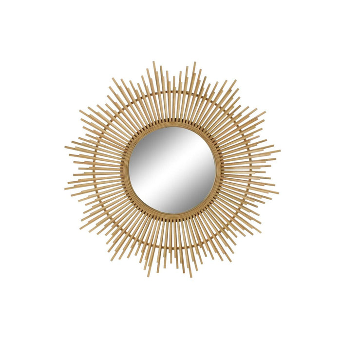 Oglindă de perete DKD Home Decor Geam Maro Bambus Tropical (80 x 3 x 80 cm)