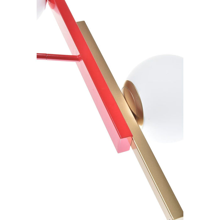 Lustră DKD Home Decor Roșu Negru Auriu* Alb (64 x 20 x 120 cm)