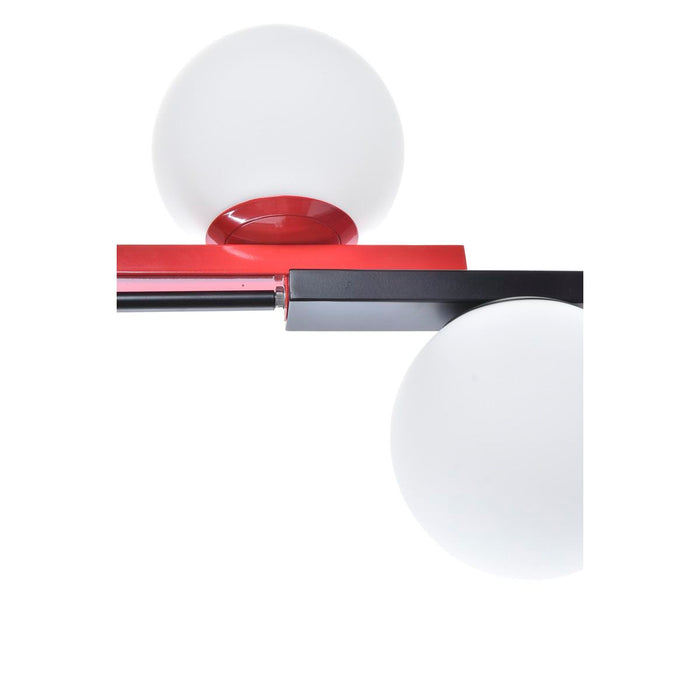 Lustră DKD Home Decor Roșu Negru Alb 40W 220 V (44 x 44 x 120 cm)