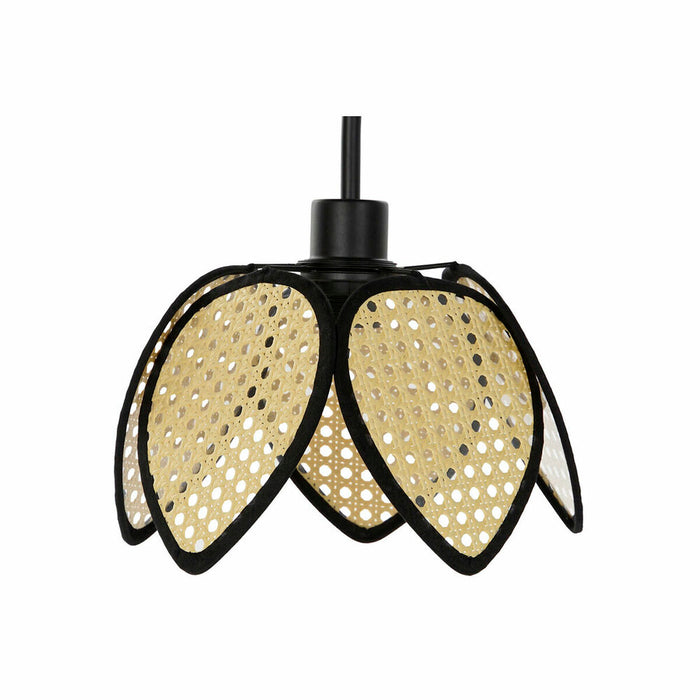 Lampă de masă DKD Home Decor Negru Gri Metal Maro Ratan 250 V 60 W (25 x 50 x 81 cm)