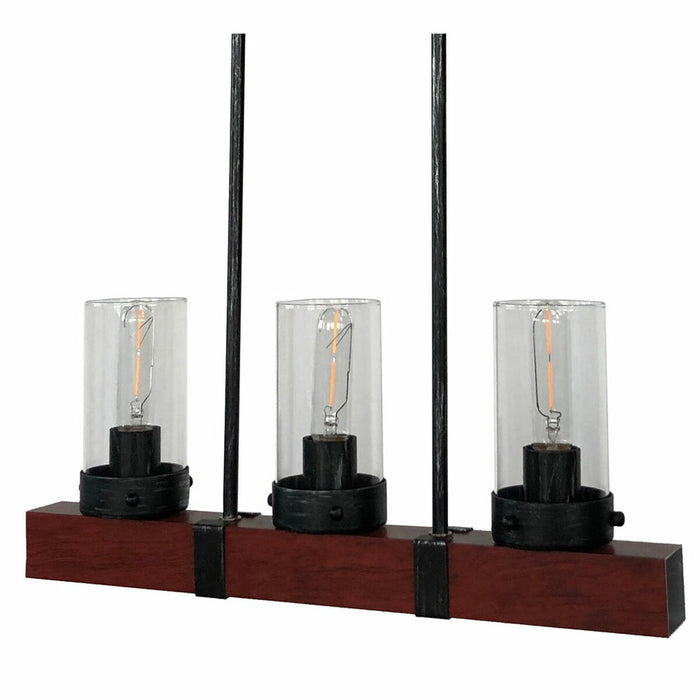 Lustră DKD Home Decor Geam Negru Maro Aluminiu (50 x 8 x 21 cm)