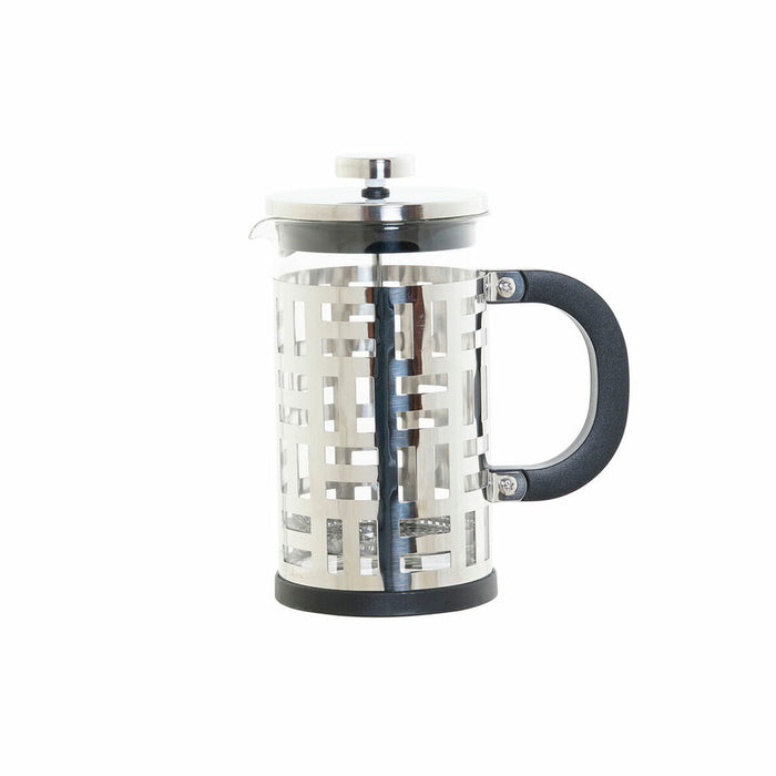 Suport de Lumânări DKD Home Decor Negru Argintiu Oțel inoxidabil Plastic Sticlă borosilicată 600 ml 16 x 9 x 18 cm