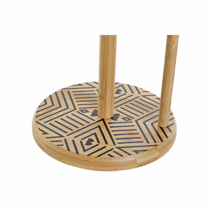 Suport pentru hârtie de bucătărie DKD Home Decor Negru Natural Bambus 16,5 x 16,5 x 35 cm