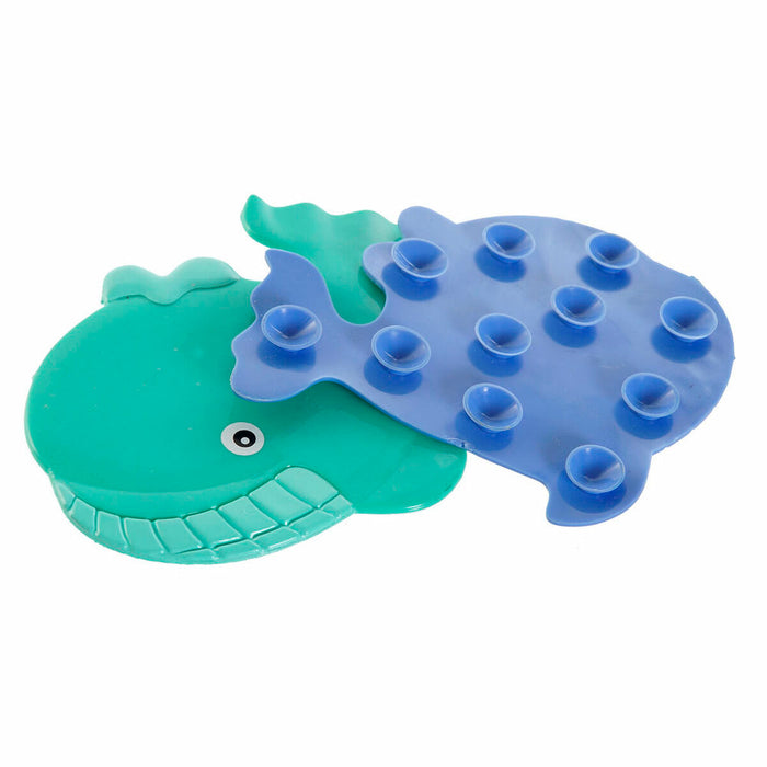 Covoraș de baie DKD Home Decor 11,5 x 1 x 10 cm Albastru Turquoise Infantil PVC 10 cm (2 Unități)