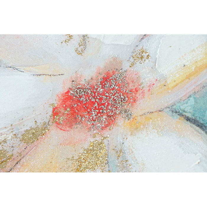 Tablou DKD Home Decor 80 x 3,5 x 80 cm Květiny Shabby Chic (2 Unități)